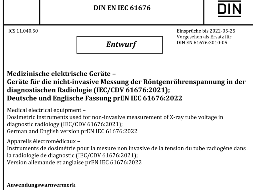 DIN EN IEC 61676:2022 pdf download