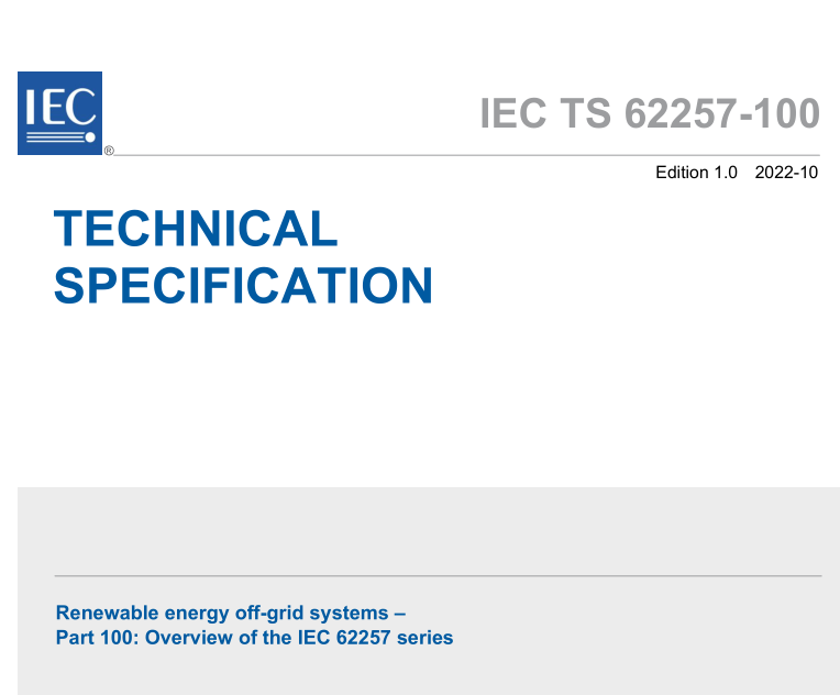 IEC TS 62257-100:2022 pdf download