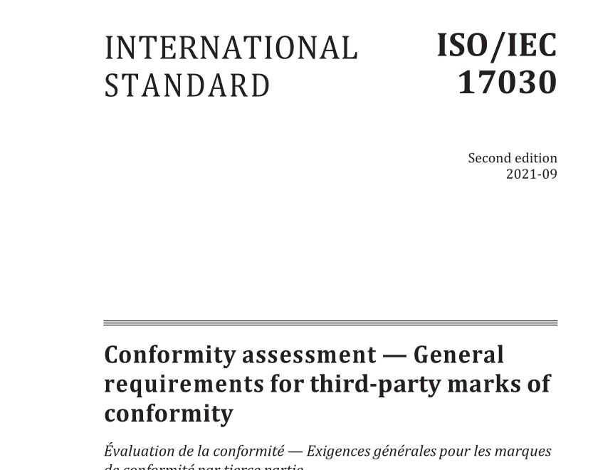 ISO IEC 17030:2021