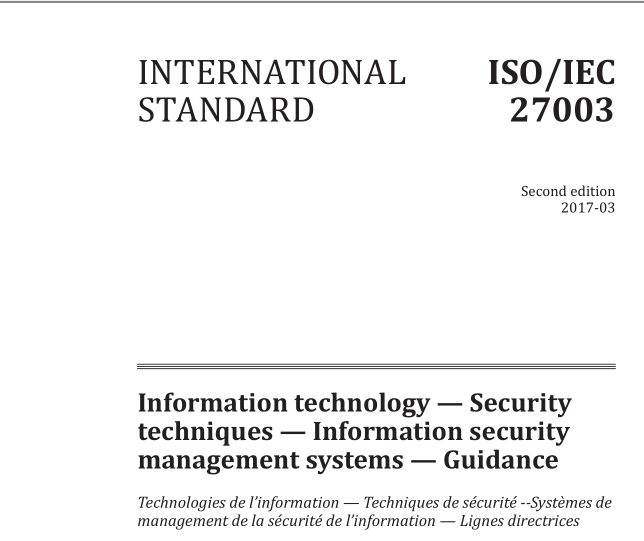 ISO IEC 27003:2017