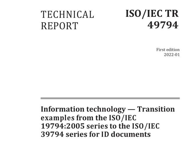 ISO IEC TR 49794:2022 pdf download